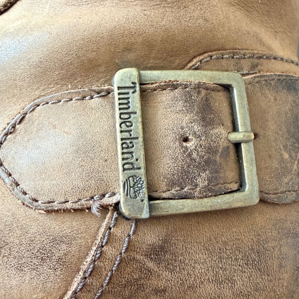 Timberland Womens Tan Leather Tall Riding Boots Buckle Size 10M - Picture 12 of 16
